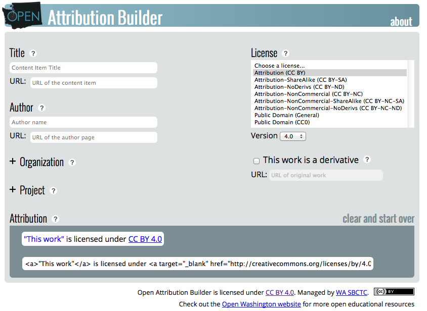 Open Attribution Builder
