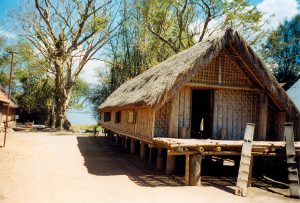 This is a thatched longhouse from Vietnam.