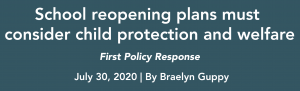 Article title-School reopening plans must consider child protection and welfare