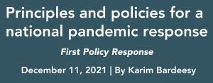 Article-Principles and policies for a national pandemic response