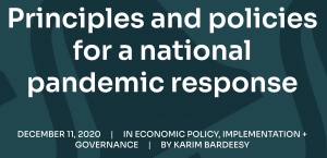 Principles and policies for a national pandemic response