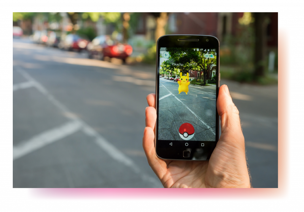 Figure 2. Augmented Reality Using Smartphones, Pokemon GO
