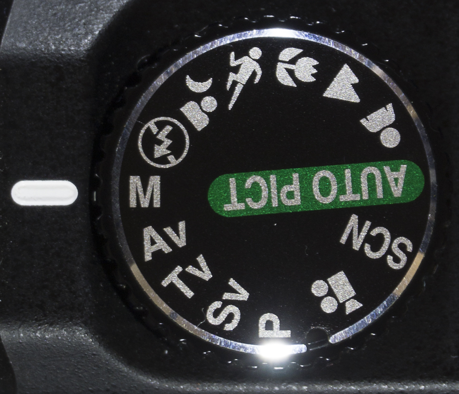 Close up of dial on DSLR camera