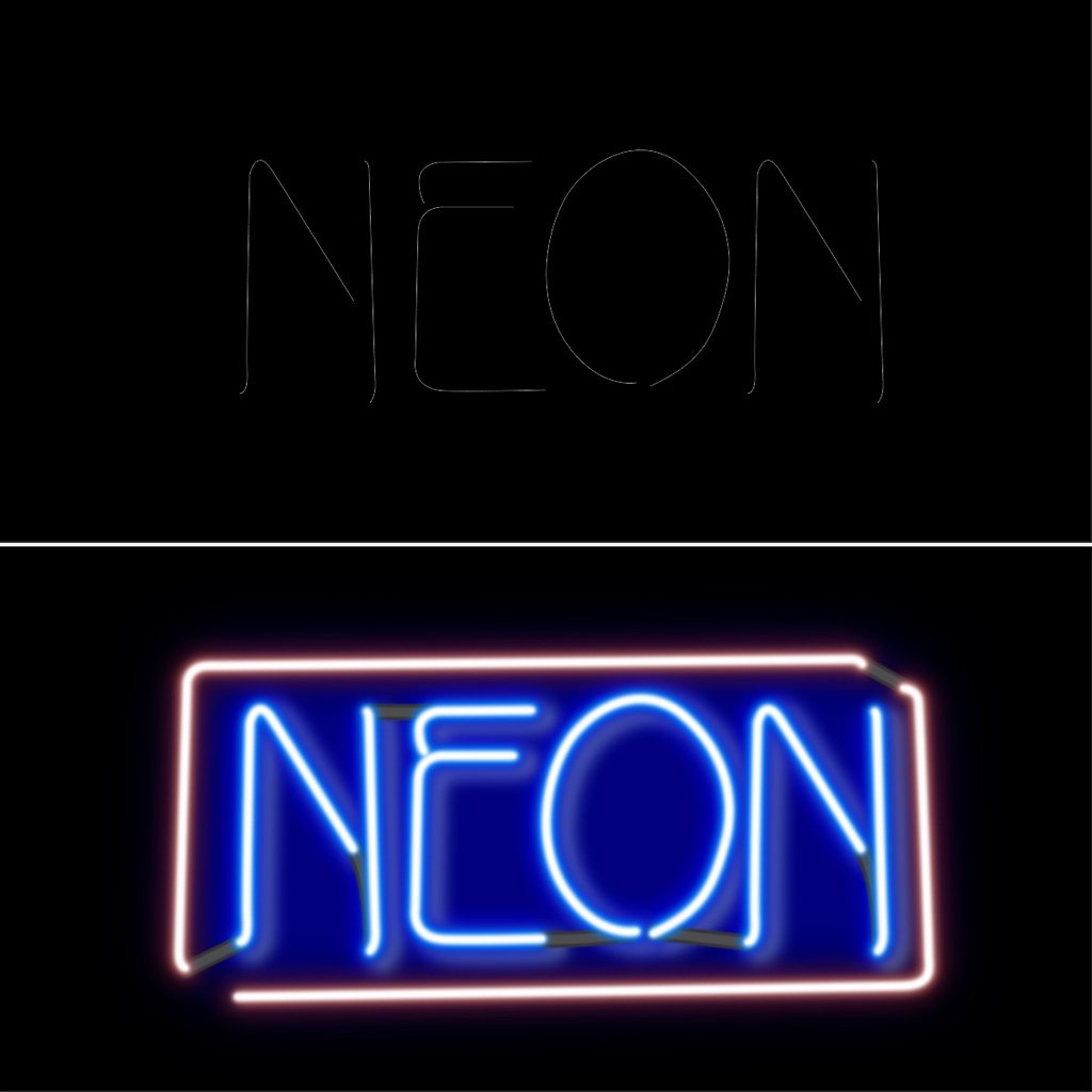 Text with layer styles to appear like a neon light