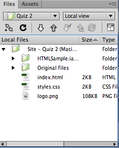 Root folder displayed on Dreamweaver’s Site Manager.