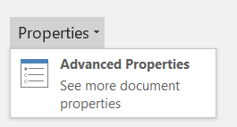 Screenshot of Advanced Properties menu